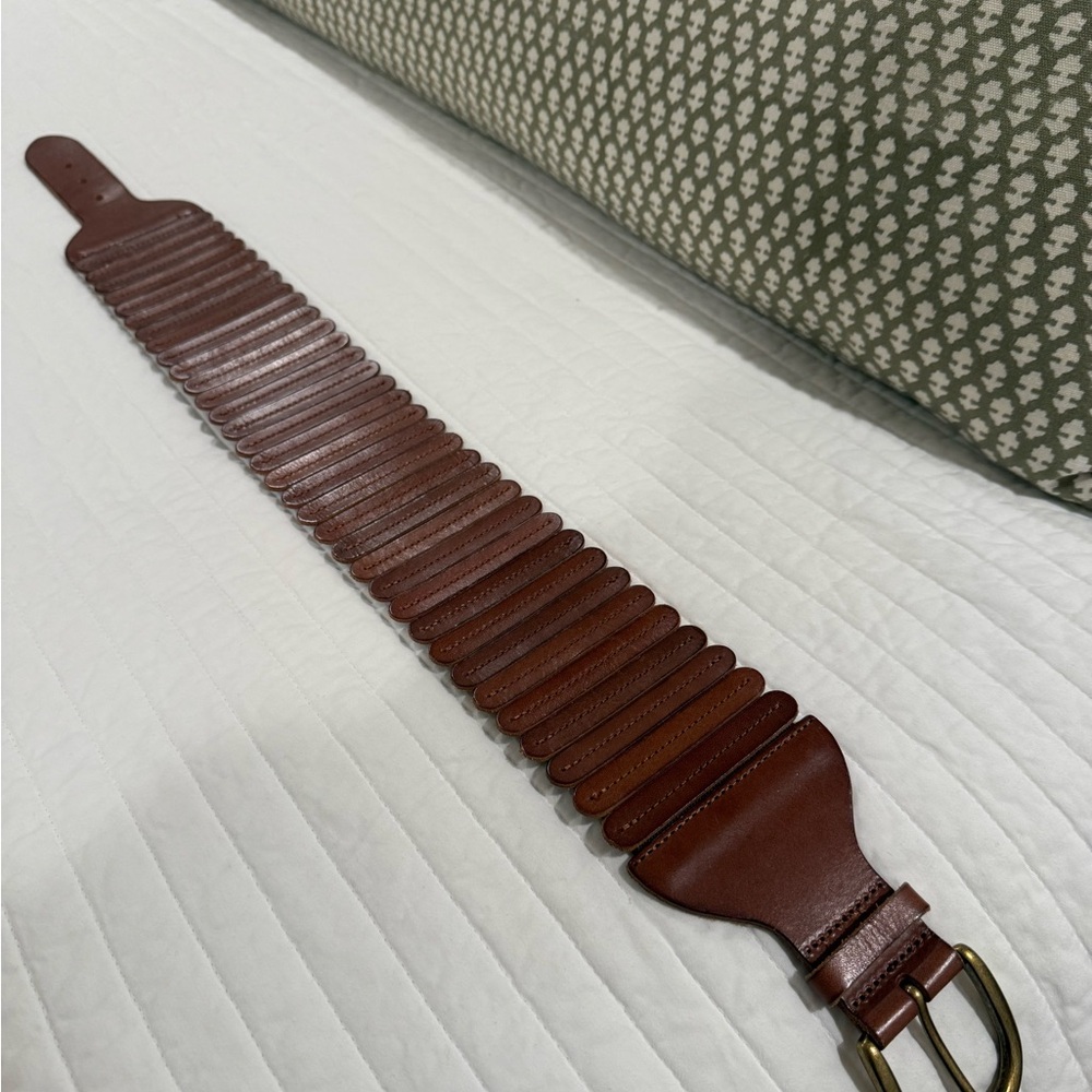 Anthropologie Tabitha Stretch Corset Belt in Brown